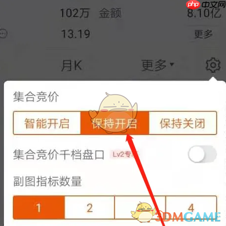 《东方财富》开启集合竞价图方法