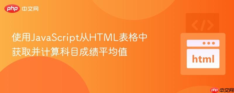 使用JavaScript从HTML表格中获取并计算科目成绩平均值