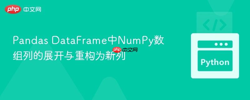Pandas DataFrame中NumPy数组列的展开与重构为新列
