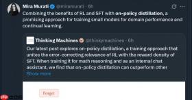 Thinking Machine 新研究刷屏！结合 RL+ 微调优势，小模型训练更具性价比了