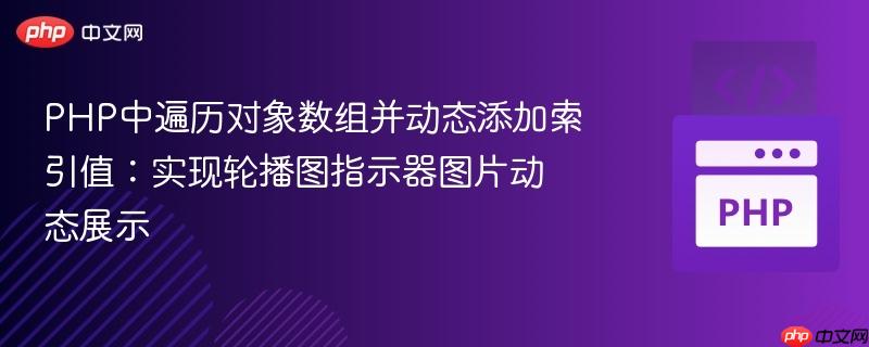 PHP中遍历对象数组并动态添加索引值:实现轮播图指示器图片动态展示