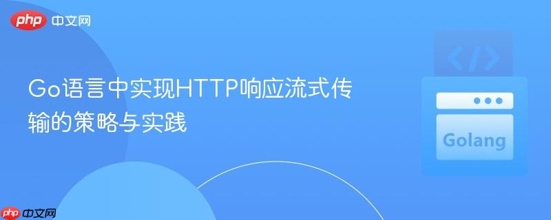 Go语言中实现HTTP响应流式传输的策略与实践
