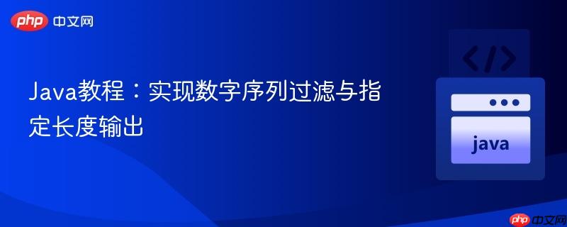 Java教程：实现数字序列过滤与指定长度输出