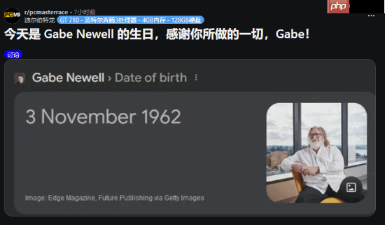 让我们祝贺G胖生日快乐！玩家祝贺并期望《半条命3》发布