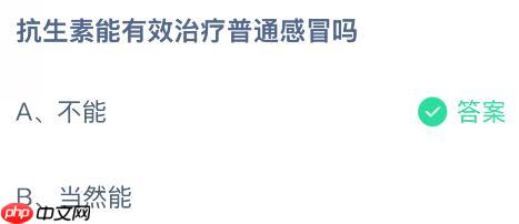 抗生素能有效治疗普通感冒吗?蚂蚁庄园课堂今天答案最新11月4日