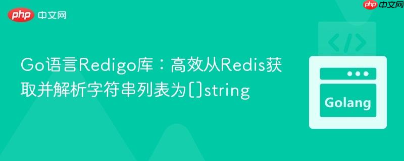 Go语言Redigo库：高效从Redis获取并解析字符串列表为[]string
