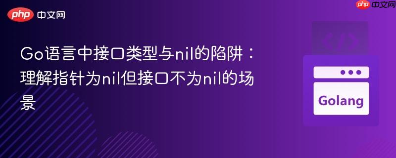 Go语言中接口类型与nil的陷阱：理解指针为nil但接口不为nil的场景