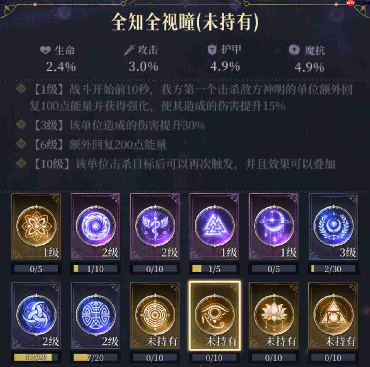 《不朽箴言》命轮系统图腾详解