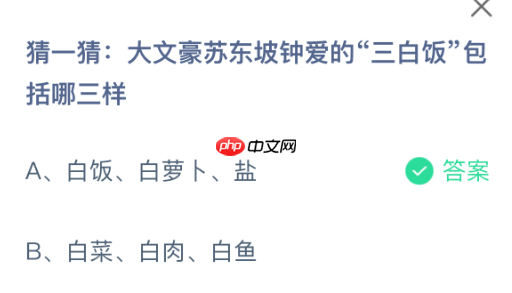 猜一猜大文豪苏东坡钟爱的三白饭包括哪三样