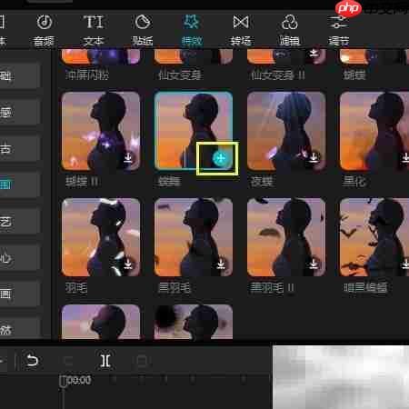 剪映专业版蝶舞特效添加教程
