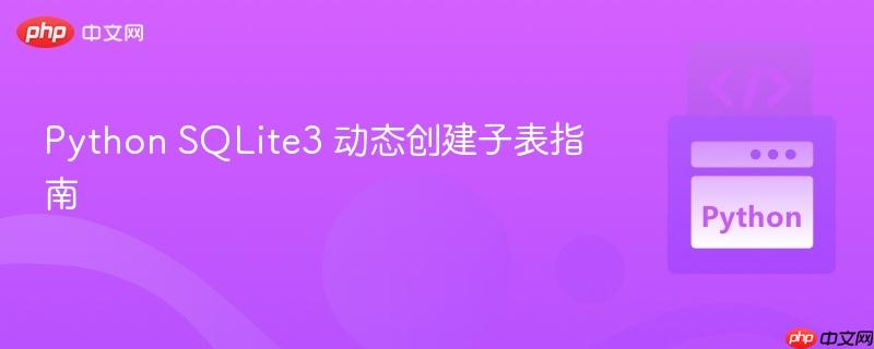 Python SQLite3 动态创建子表指南