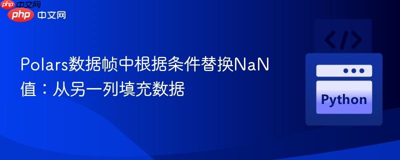 Polars数据帧中根据条件替换NaN值：从另一列填充数据
