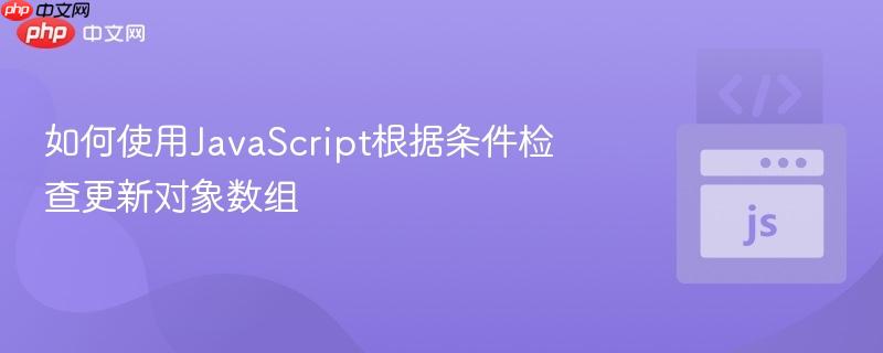 如何使用javascript根据条件检查更新对象数组