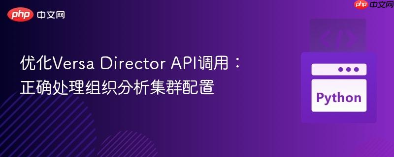 优化Versa Director API调用：正确处理组织分析集群配置