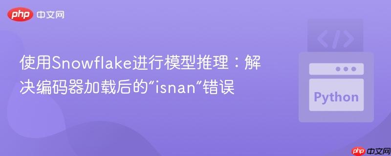 使用snowflake进行模型推理:解决编码器加载后的“isnan”错误