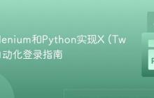 使用Selenium和Python实现X (Twitter)自动化登录指南