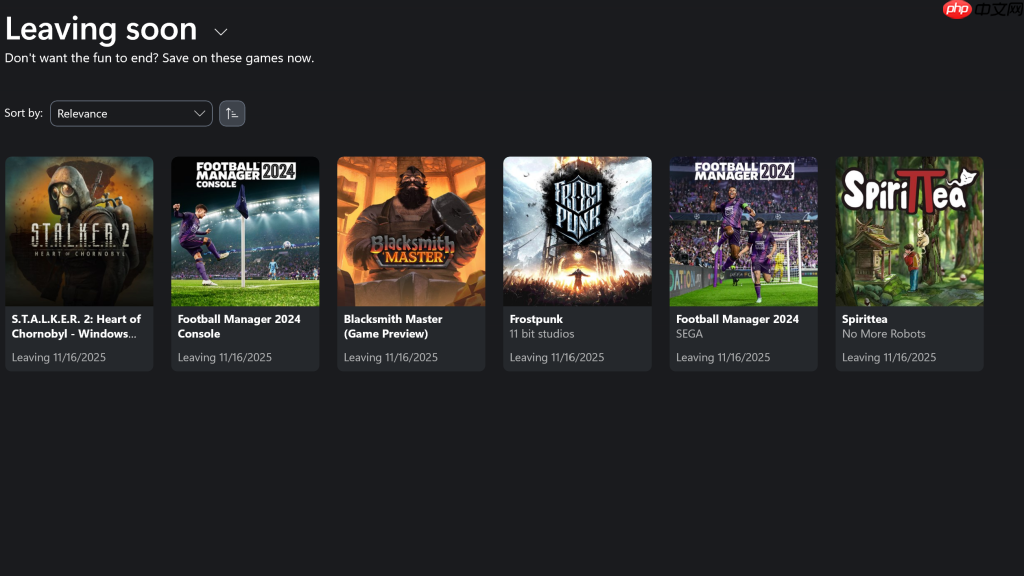 XGP11月离库游戏名单公布：《潜行者2》等！