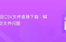 PHP实现CSV文件直接下载：解决导出空文件问题