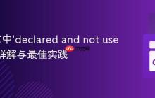 Go语言中‘declared and not used’错误详解与最佳实践
