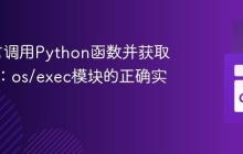Go语言调用Python函数并获取返回值：os/exec模块的正确实践