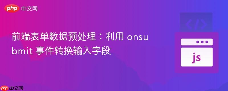 前端表单数据预处理:利用 onsubmit 事件转换输入字段 前端表单数据预处理:利用 onsubmit 事件转换输入字段