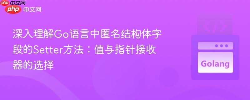 深入理解Go语言中匿名结构体字段的Setter方法：值与指针接收器的选择
