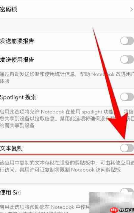 如何关闭Notes Writer文本复制