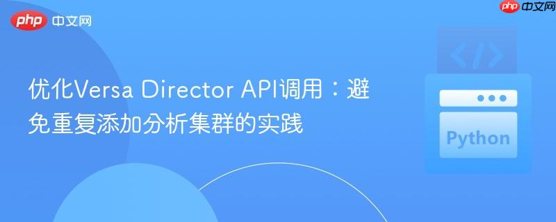 优化Versa Director API调用：避免重复添加分析集群的实践
