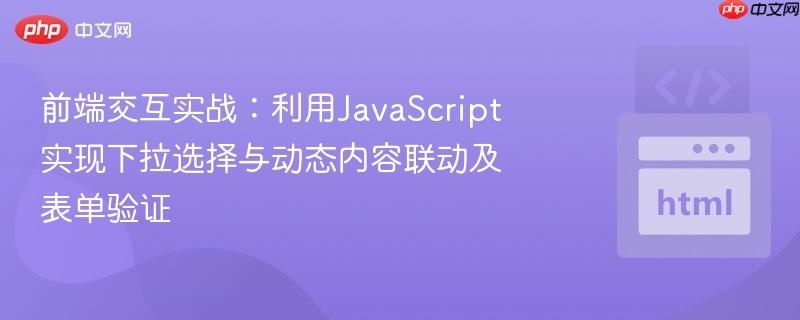 前端交互实战:利用JavaScript实现下拉选择与动态内容联动及表单验证