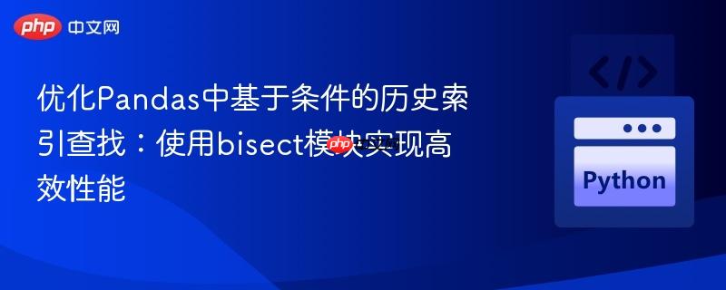 优化Pandas中基于条件的历史索引查找:使用bisect模块实现高效性能