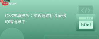 CSS布局技巧：实现导航栏与表格的精准居中