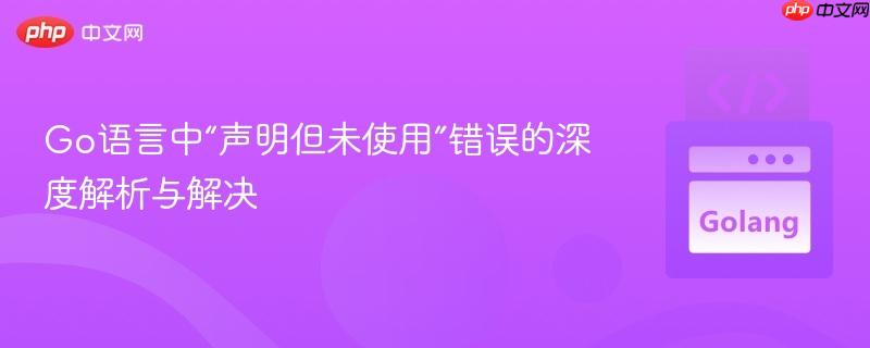 Go语言中“声明但未使用”错误的深度解析与解决