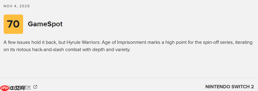 《塞尔达无双:封印战纪》M站79分:登顶无双游戏巅峰!