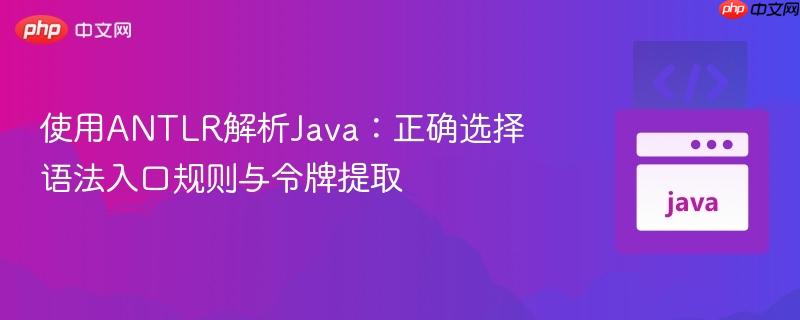使用ANTLR解析Java：正确选择语法入口规则与令牌提取
