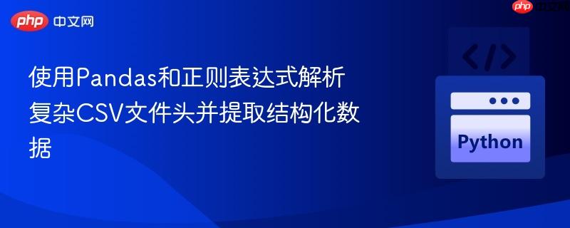 使用Pandas和正则表达式解析复杂CSV文件头并提取结构化数据