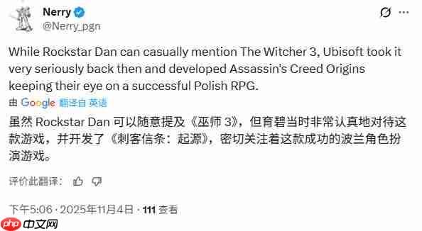 R星创始人将《巫师》系列列入自己最爱的开放世界名单