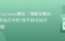 Go语言os/exec模块：理解与解决系统命令执行中的“找不到可执行文件”问题