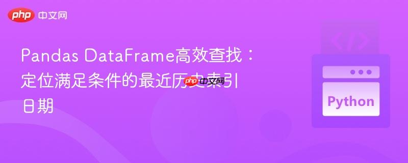 pandas dataframe高效查找:定位满足条件的最近历史索引日期