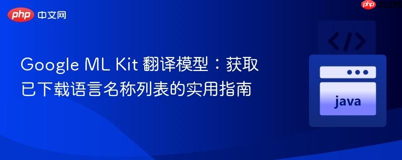 Google ML Kit 翻译模型:获取已下载语言名称列表的实用指南