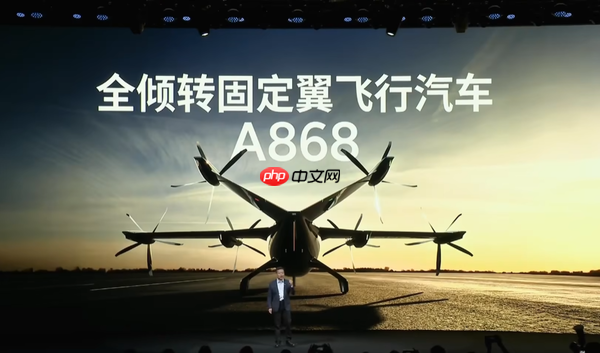 小鹏展出固定翼飞行汽车A868 续航500km 极速360km/h