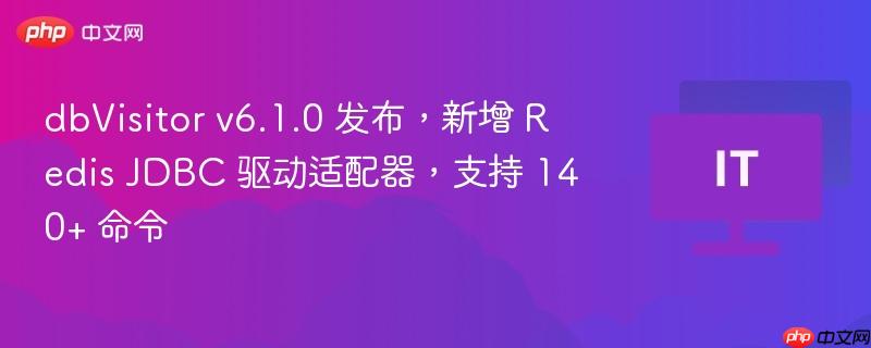 dbvisitor v6.1.0 发布,新增 redis jdbc 驱动适配器,支持 140+ 命令