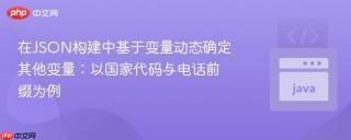 在JSON构建中基于变量动态确定其他变量：以国家代码与电话前缀为例