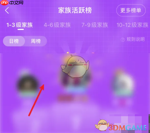 《心遇》查看家族活跃榜方法