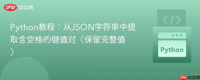 Python教程:从JSON字符串中提取含空格的键值对(保留完整值)