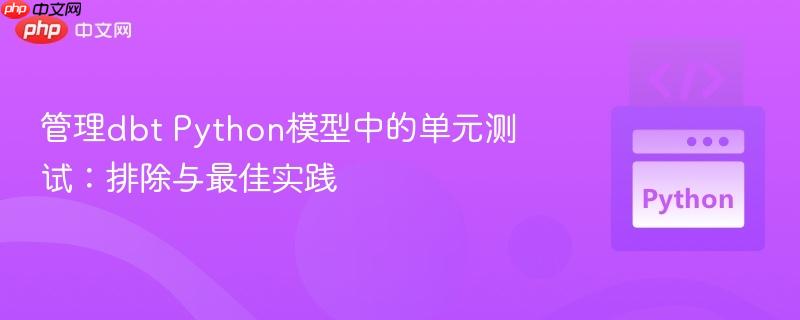 管理dbt Python模型中的单元测试：排除与最佳实践

