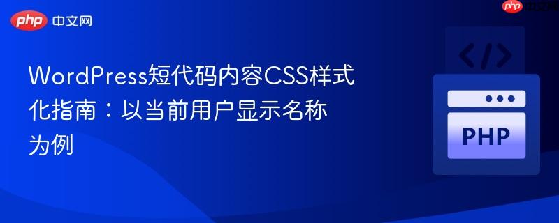 WordPress短代码内容CSS样式化指南：以当前用户显示名称为例
