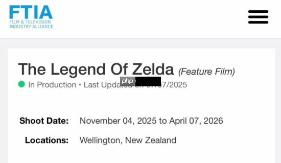 曝《塞尔达传说》真人电影已正式开拍 预计会在明年4月完成拍摄!