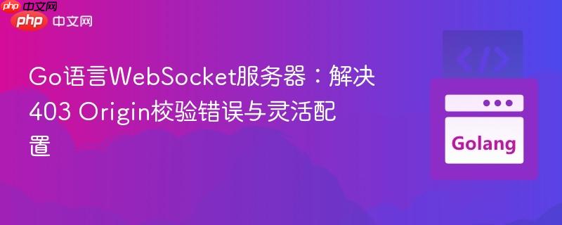 Go语言WebSocket服务器:解决403 Origin校验错误与灵活配置