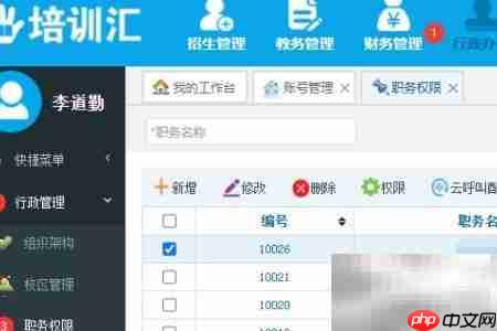培训学校职务权限配置指南