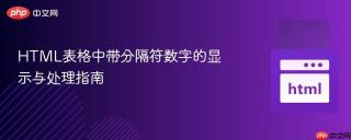 html表格中带分隔符数字的显示与处理指南